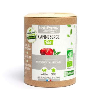 Canneberge bio Nat&Form - boite de 200 g&eacute;lules