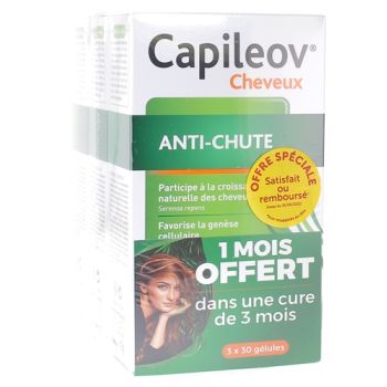 Capileov anti-chute double action Nutreov - bo&icirc;te de 90 g&eacute;lules pour 3 mois dont 1 mois offert