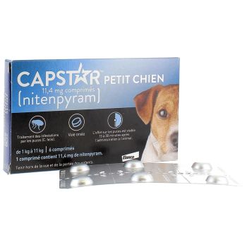 Capstar petit chien 11,4 mg comprim&eacute;s de nitenpyram - 6 comprim&eacute;s