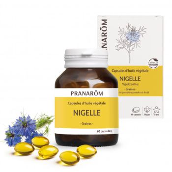 Capsules d'huile v&eacute;g&eacute;tale Nigelle Pranar&ocirc;m - bo&icirc;te de 60 capsules