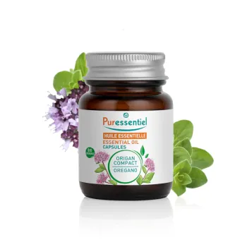 Capsules d'huile essentielle d'origan compact Puressentiel - bo&icirc;te de 60 capsules