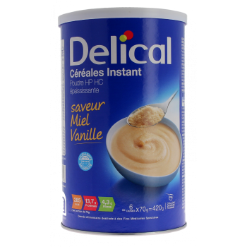 C&eacute;r&eacute;ales Instant saveur miel vanille Delical - pot de 420g