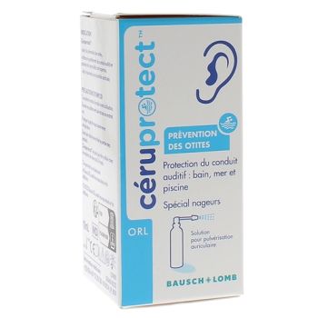 C&eacute;ruprotect Solution auriculaire pr&eacute;vention des otites sp&eacute;cial nageurs Bausch + Lomb - flacon de 10ml