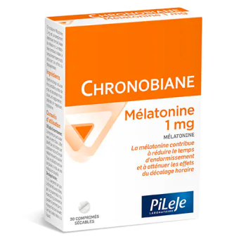Chronobiane m&eacute;latonine 1mg Pileje - bo&icirc;te de 30 comprim&eacute;s s&eacute;cables