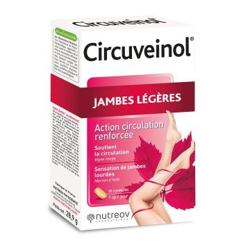 Circuveinol jambes l&eacute;g&egrave;res Nutreov - bo&icirc;te de 30 comprim&eacute;s
