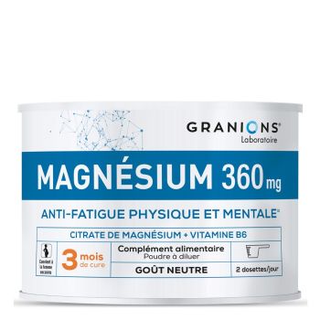 Citrate de magn&eacute;sium Granions - pot de 210g