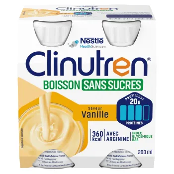 Clinutren Boisson sans sucres Vanille Nestl&eacute; - 4 bouteilles de 200ml