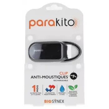 Clip anti-moustiques rechargeable Parakito - 1 clip + 2 recharges