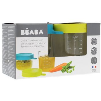 Coffret 2 portions verre B&eacute;aba - 2 contenant 150mL et 250mL