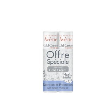 Cold Cream stick l&egrave;vres nourrissant Av&egrave;ne - 2 sticks l&egrave;vres