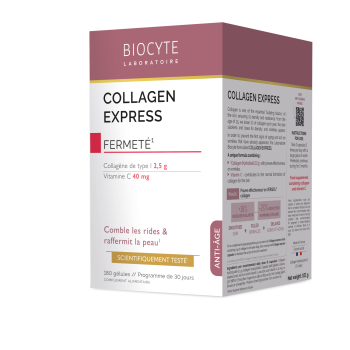 Collagen Express anti-&acirc;ge rides lis&eacute;es Biocyte - bo&icirc;te de 180 g&eacute;lules