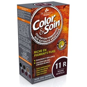 Color & soin coloration permanente rouge myrtille 11R Les 3 ch&ecirc;nes - 1 kit