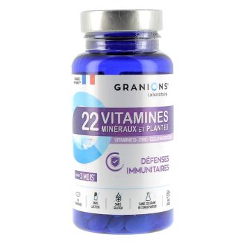 22 vitamines min&eacute;raux et plantes Granions - boite de 90 comprim&eacute;s
