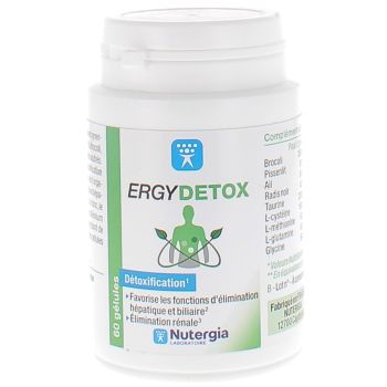 Ergydetox d&eacute;toxification Nutergia - boite de 60 g&eacute;lules