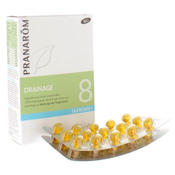Ol&eacute;ocaps+ 8 drainage bio Pranarom - bo&icirc;te de 30 capsules