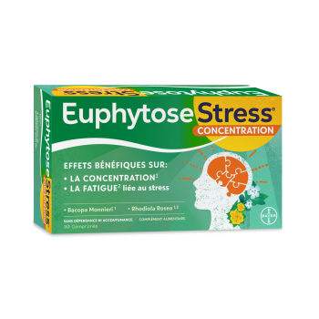 EuphytoseStress&reg; Concentration - Stress, difficult&eacute; de concentration - 30 comprim&eacute;s