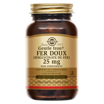 Gentle iron fer doux Solgar - boite de 90 g&eacute;lules