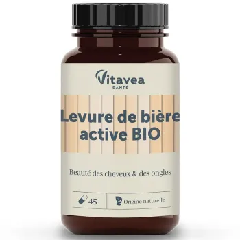 Levure de bi&egrave;re active bio Vitavea - pot de 45 g&eacute;lules