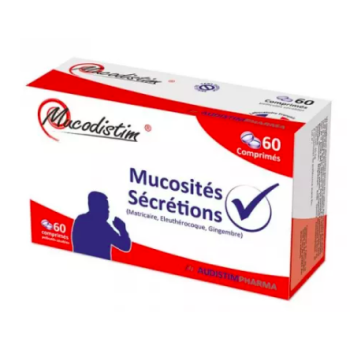 Mucodistim Mucosit&eacute;s et s&eacute;cr&eacute;tions AudistimPharma - boite de 60 comprim&eacute;s
