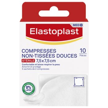 Compresses non-tiss&eacute;es douces Elastoplast - bo&icirc;te de 10 compresses