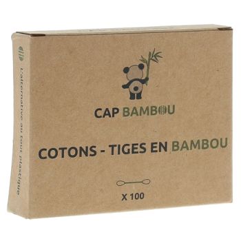 Cotons tiges en bambou Cap Bambou - bo&icirc;te de 100 cotons-tiges