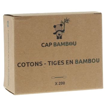 Cotons tiges en bambou Cap Bambou - bo&icirc;te de 200 cotons-tiges
