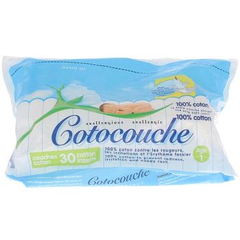 Couche en coton &acirc;ge 1 Cotocouche - paquet 30 couches