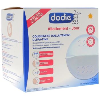 Coussinets d'Allaitement Ultra-fins Jour Dodie - bo&icirc;te de 50 coussinets