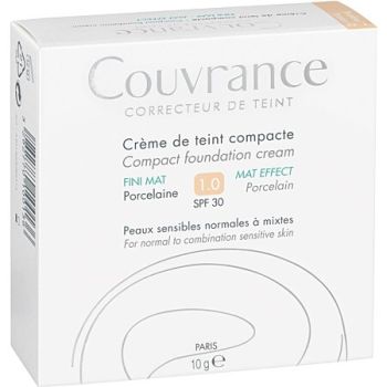 Couvrance cr&egrave;me de teint compacte Porcelaine 1.0 SPF 30 Av&egrave;ne - poudrier de 10 g