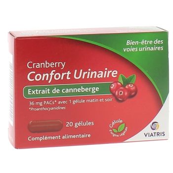 Cranberry Confort urinaire Viatris - bo&icirc;te de 20 g&eacute;lules