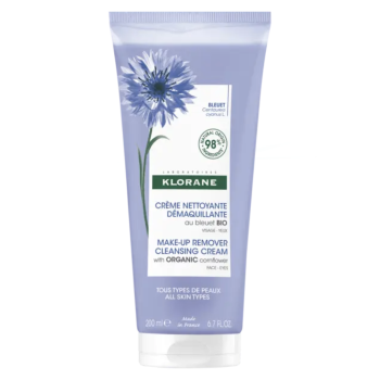 Cr&egrave;me nettoyante d&eacute;maquillante au bleuet bio Klorane - tube de 200ml