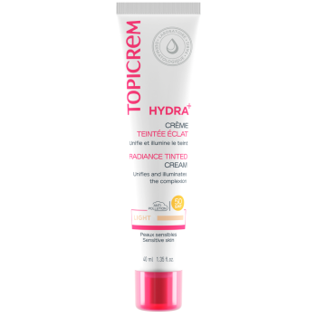Hydra+ Cr&egrave;me teint&eacute;e &eacute;clat Light SPF 50 Topicrem - tube de 40 ml