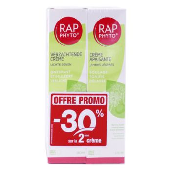 Cr&egrave;me apaisante jambes l&eacute;g&egrave;res Rap phyto - lot de 2 tubes de 100ml