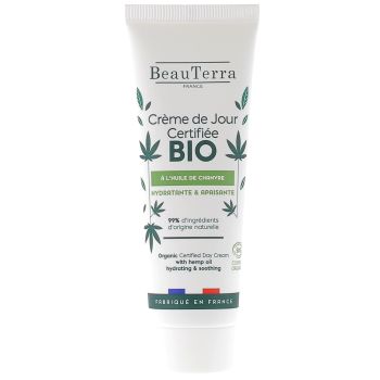 Cr&egrave;me de jour Huile de Chanvre bio BeauTerra - tube de 50 ml