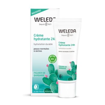 Cr&egrave;me hydratante 24h peaux normales &agrave; s&egrave;ches Weleda - tube de 30 ml