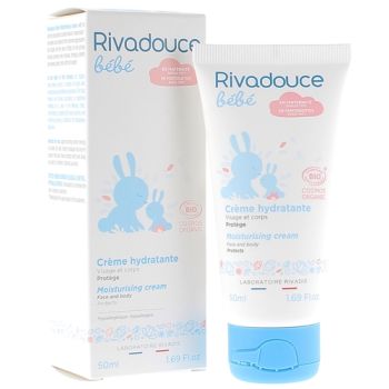 Cr&egrave;me hydratante bio visage et corps b&eacute;b&eacute; Rivadouce - tube de 50 ml