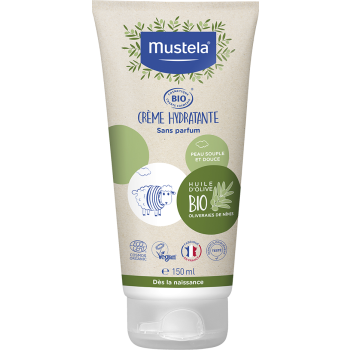 Cr&egrave;me hydratante sans parfum bio Mustela - tube de 150 ml