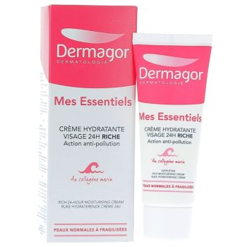 Cr&egrave;me hydratante visage Mes essentiels Riche anti-pollution Dermagor - tube de 40 ml