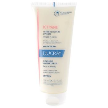 Cr&egrave;me lavante Ictyane peaux s&egrave;ches Ducray - tube de 200ml