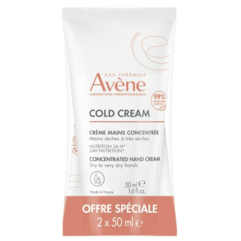 Cr&egrave;me mains concentr&eacute;e cold cream Av&egrave;ne - lot de 2 tubes de 50 ml
