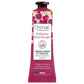 Cr&egrave;me mains et ongles P&eacute;tillantes baies rouges Osma&eacute; - tube de 30 ml
