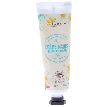 Cr&egrave;me mains fleur de tiar&eacute; bio Fleurance nature - tube de 30 ml