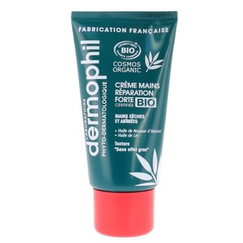Cr&egrave;me mains r&eacute;paration forte bio Dermophil Indien - tube de 75ml