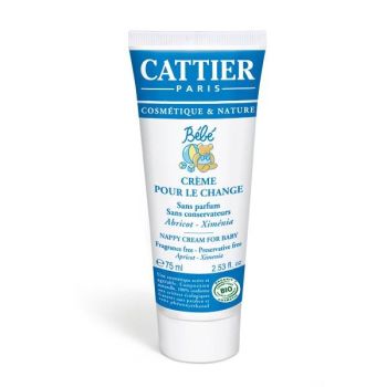 Cr&egrave;me protectrice pour le change b&eacute;b&eacute; BIO Cattier - tube 75 ml