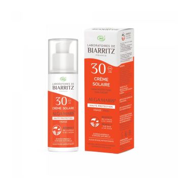 Cr&egrave;me solaire haute protection SPF 30 bio Algamaris Laboratoires de Biarritz - tube de 50 ml