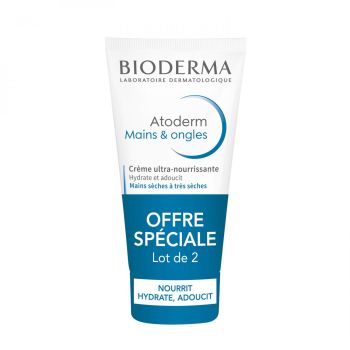 Cr&egrave;me ultra-nourrissante mains & ongles Atoderm Bioderma - lot de 2 tubes