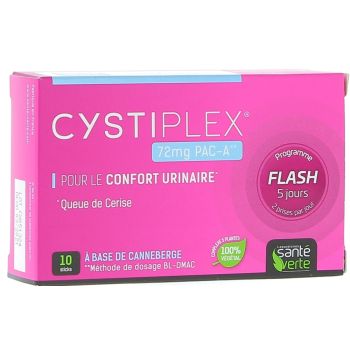 Cystiplex Flash 5 jours confort urinaire Sant&eacute; Verte - bo&icirc;te de 10 sticks