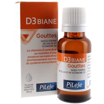 D3 biane gouttes Pileje - flacon de 20 ml