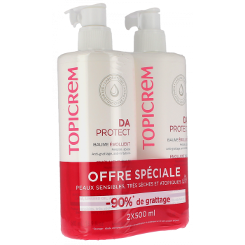 DA protect baume &eacute;mollient peaux atopiques Topicrem - lot de 2 flacons pompe de 500 ml