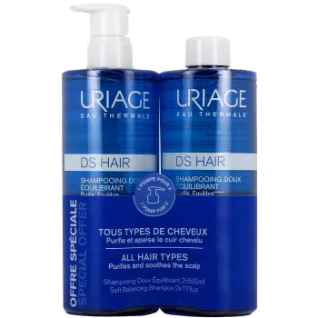 DS Hair Shampooing doux &eacute;quilibrant Uriage - 2 flacons de 500ml